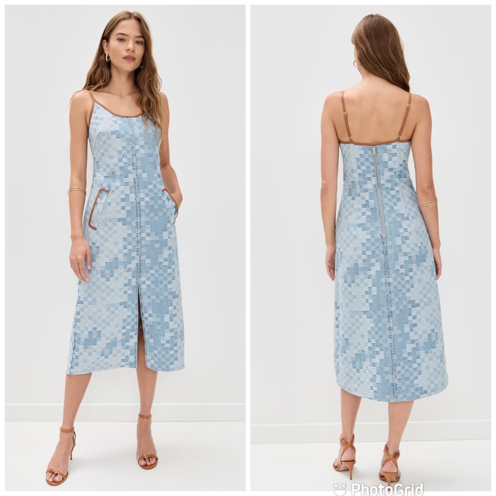 Ramy Brook Luna Dress Indigo Checkered